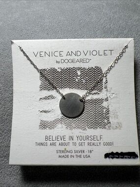 Dogeared Venice and Violet Solid Sterling Silver Necklace 18”